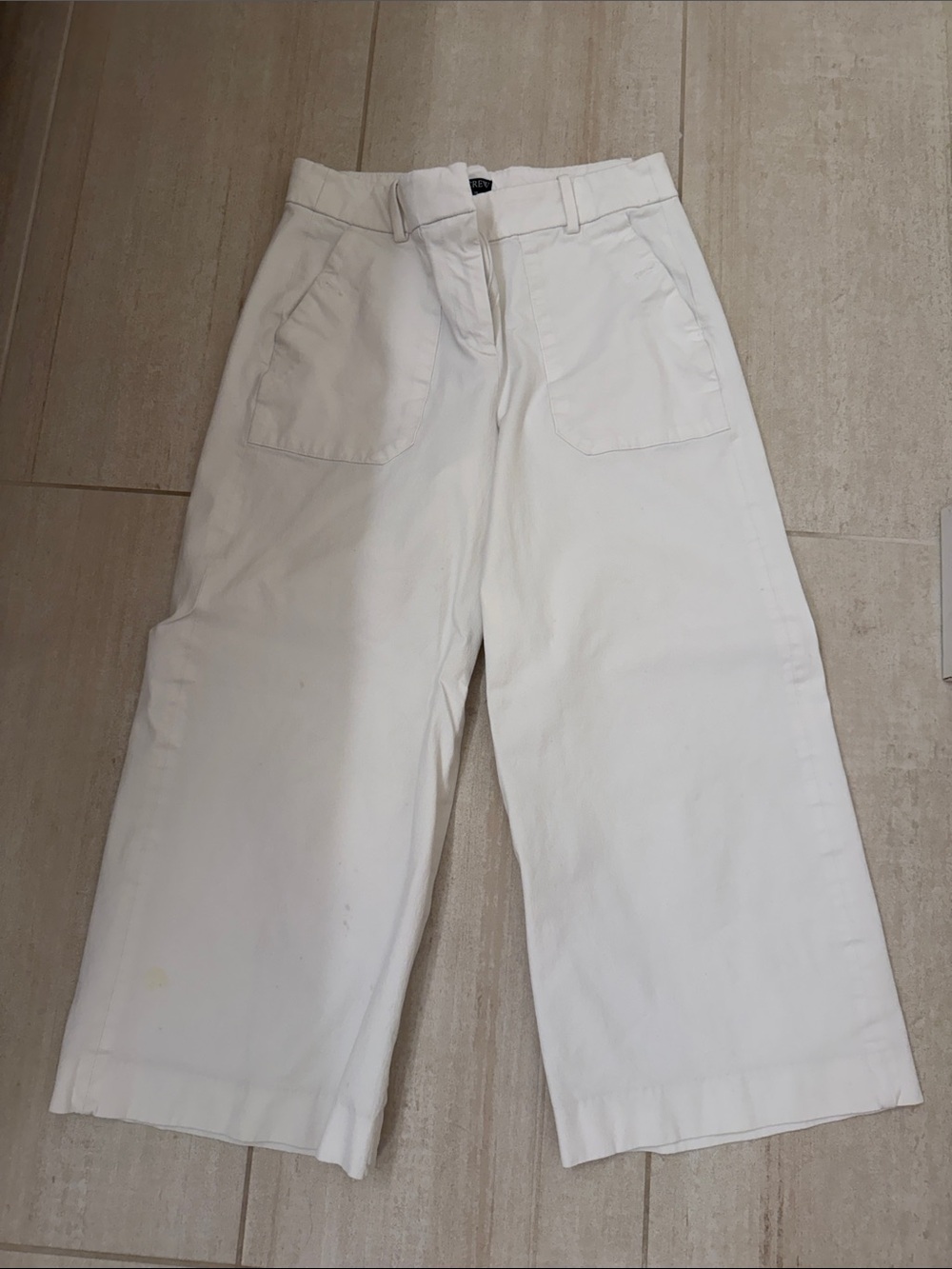 J Crew Cropped White Trousers